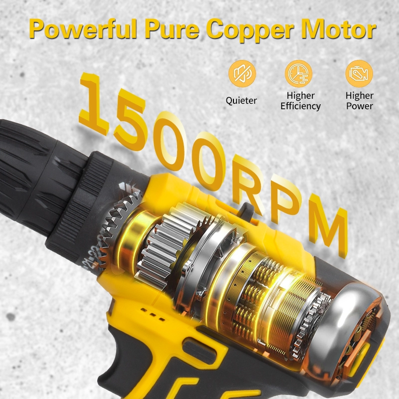 12V デュアルスピード高トルクコードレスドリル、オプションのデジタルスクリーン付き家庭用 DIY 改修作業